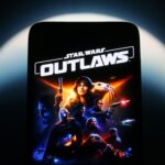a picture of Star Wars Outlaws video game on a phone